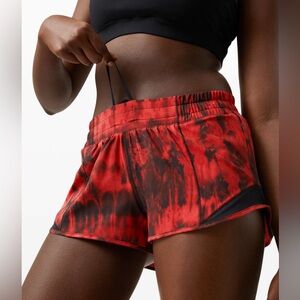 Lululemon Red and Black Athletic Shorts